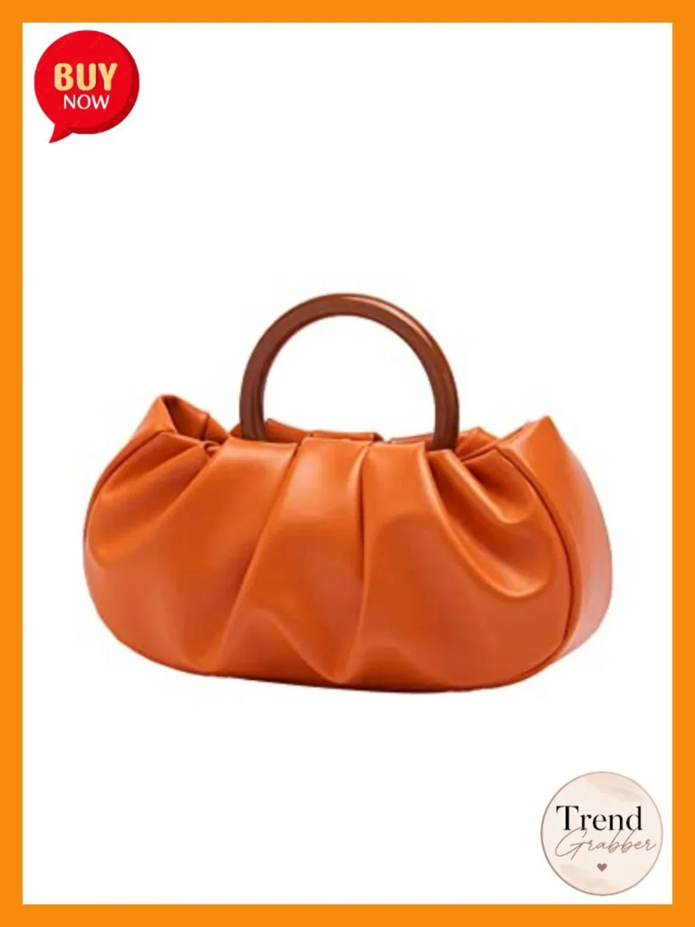 Faux Leather Ruched Mini Clutch Purse Pouch Bag